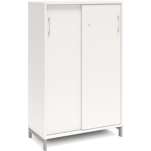 Ergoff Kontorskab DNA, 800x1275 mm, Hvid/Alugrå 3A4 – Bogreoler & kontorskabe (billede 1)