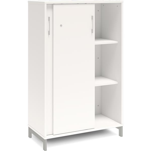 Ergoff Kontorskab DNA, 800x1275 mm, Hvid/Alugrå 3A4 – Bogreoler & kontorskabe (billede 2)