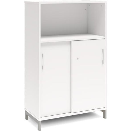 Ergoff Kontorskab DNA, 800x1275 mm, Hvid/Alugrå 3A4 – Bogreoler & kontorskabe (billede 1)