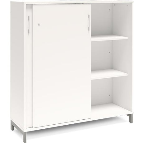 Ergoff Kontorskab DNA, 1200x1275 mm, Hvid/Alugrå, skydedør 3A4 – Bogreoler & kontorskabe (billede 2)