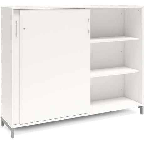 Kontorskab DNA, 1600x1275 mm, Hvid/Alugrå, skydedør 3A4 – image 2