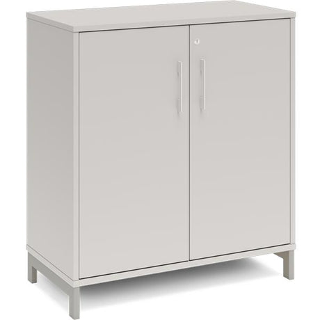 Ergoff Kontorskab DNA, 800x890 mm, Lys grå/Alugrå 2A4/2A4 – Bogreoler & kontorskabe (billede 1)
