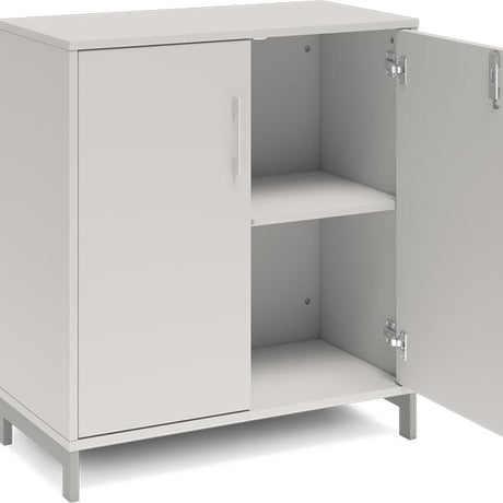 Ergoff Kontorskab DNA, 800x890 mm, Lys grå/Alugrå 2A4/2A4 – Bogreoler & kontorskabe (billede 2)
