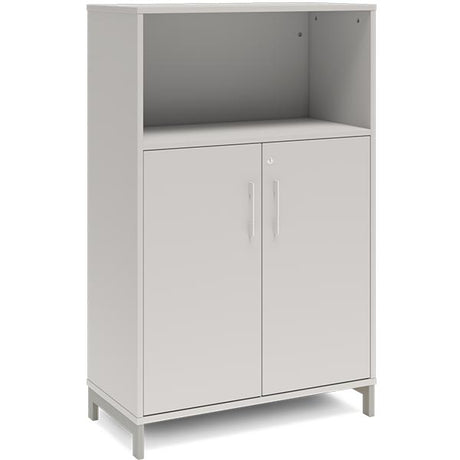 Ergoff Kontorskab DNA, 800x1275 mm, Lys grå/Alugrå 3A4/2A4 – Bogreoler & kontorskabe (billede 1)