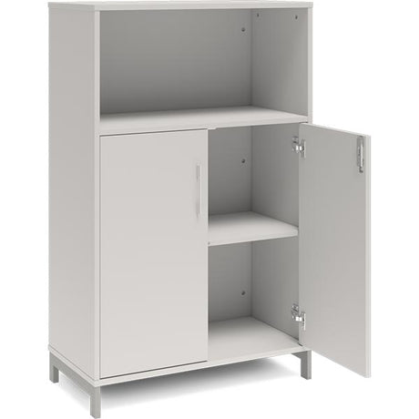 Ergoff Kontorskab DNA, 800x1275 mm, Lys grå/Alugrå 3A4/2A4 – Bogreoler & kontorskabe (billede 2)