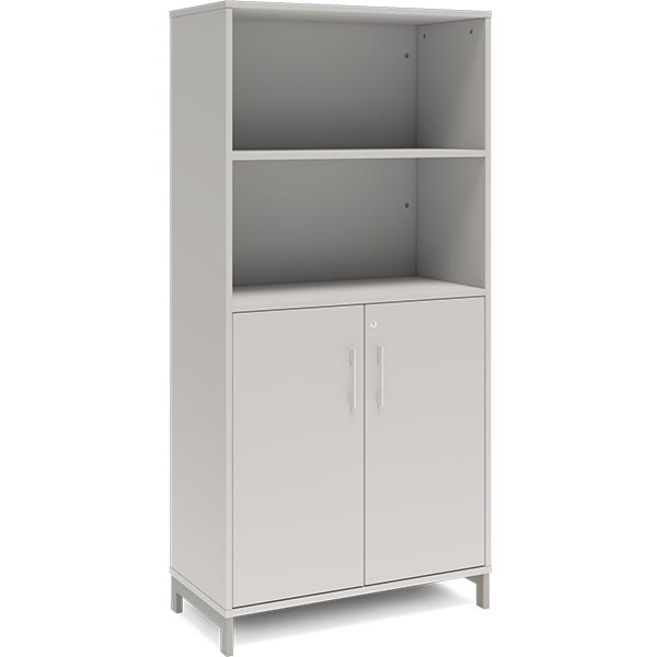 Ergoff Kontorskab DNA, 800x1660 mm, Lys grå/Alugrå 4A4/2A4 – Bogreoler & kontorskabe (billede 1)