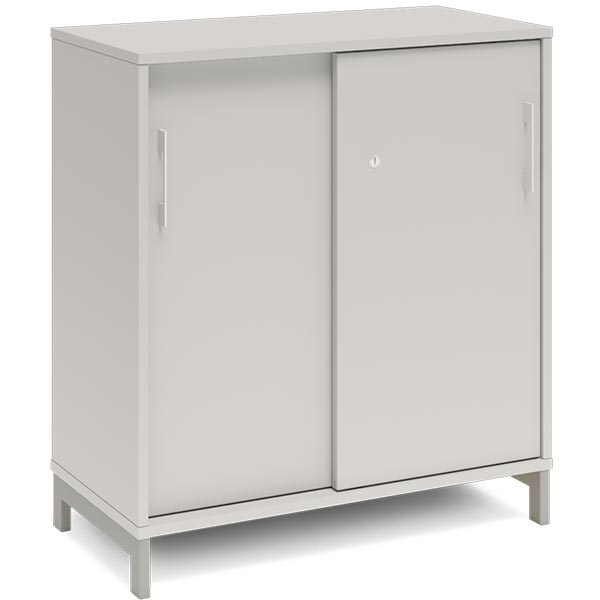 Kontorskab DNA, 800x890 mm, Lys grå/Alugrå, skydedør 2A4 – image 1