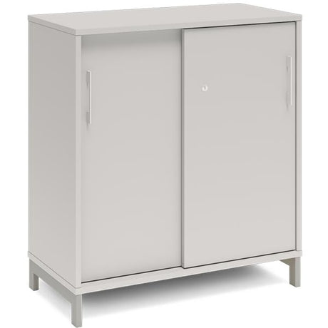 Kontorskab DNA, 800x890 mm, Lys grå/Alugrå, skydedør 2A4 – image 1