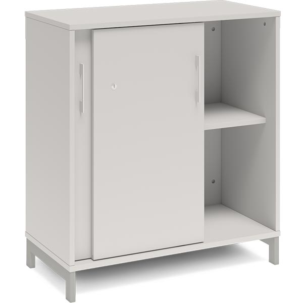 Kontorskab DNA, 800x890 mm, Lys grå/Alugrå, skydedør 2A4