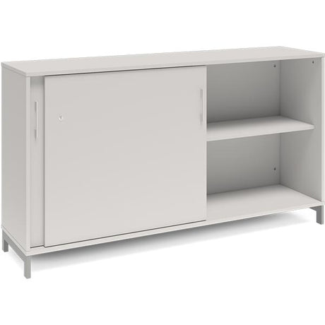 Kontorskab DNA, 1600x890 mm, Lys grå/Alugrå, skydedør 2A4 – image 2