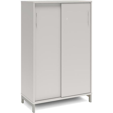 Kontorskab DNA, 800x1275 mm, Lys grå/Alugrå, skydedør 3A4 – image 1