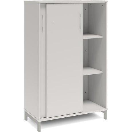 Kontorskab DNA, 800x1275 mm, Lys grå/Alugrå, skydedør 3A4 – image 2