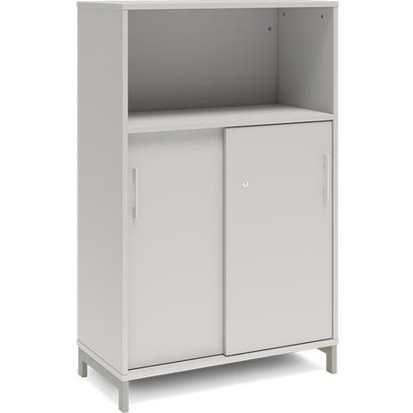 Kontorskab DNA, 800x1275 mm, Lys grå/Alugrå, skydedør 3A4 – image 1