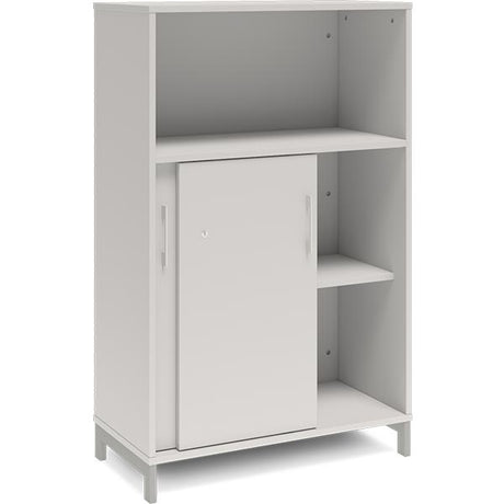 Kontorskab DNA, 800x1275 mm, Lys grå/Alugrå, skydedør 3A4 – image 2