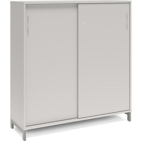 Kontorskab DNA, 1200x1275 mm, Lys grå/Alugrå, skydedør 3A4 – image 1