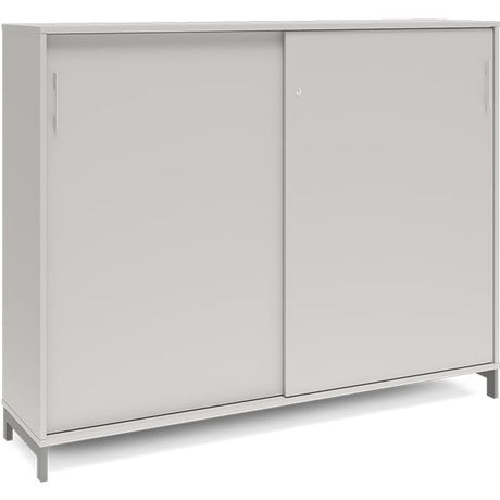Kontorskab DNA, 1600x1275 mm, Lys grå/Alugrå, skydedør 3A4 – image 1