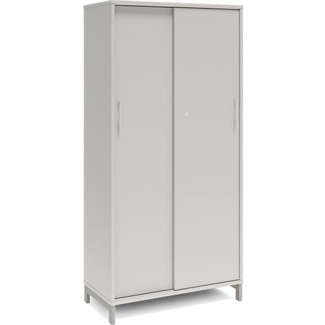 Kontorskab DNA, 800x1660 mm, Lys grå/Alugrå, skydedør 4A4 – image 1