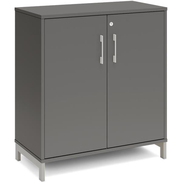 Ergoff Kontorskab DNA, 800x890 mm, Antracit/Alugrå 2A4/2A4 – Bogreoler & kontorskabe (billede 1)