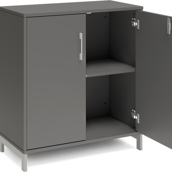 Ergoff Kontorskab DNA, 800x890 mm, Antracit/Alugrå 2A4/2A4 – Bogreoler & kontorskabe (billede 2)