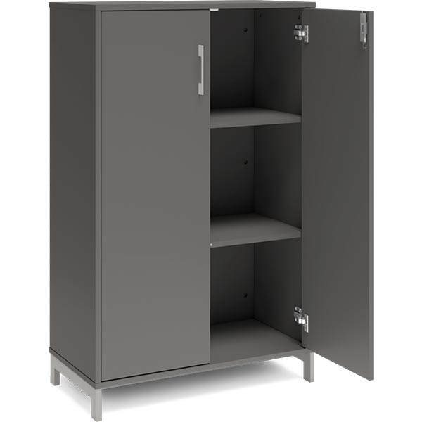 Ergoff Kontorskab DNA, 800x1275 mm, Antracit/Alugrå 3A4 – Bogreoler & kontorskabe (billede 2)