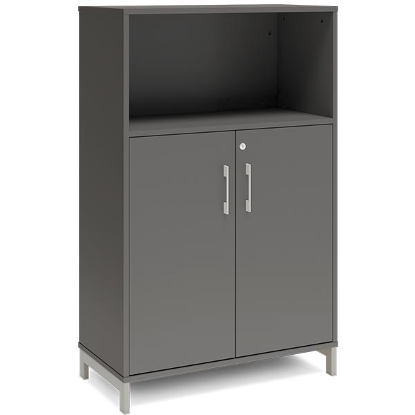 Ergoff Kontorskab DNA, 800x1275 mm, Antracit/Alugrå 3A4/2A4 – Bogreoler & kontorskabe (billede 1)