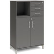 Ergoff Kontorskab DNA, 800x1275 mm, Antracit/Alugrå, skuffemodul 3A4/2A4 – Bogreoler & kontorskabe (billede 1)