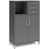 Ergoff Kontorskab DNA, 800x1275 mm, Antracit/Alugrå, skuffemodul 3A4/2A4 – Bogreoler & kontorskabe (billede 1)