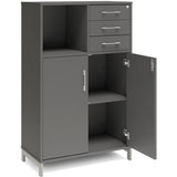 Ergoff Kontorskab DNA, 800x1275 mm, Antracit/Alugrå, skuffemodul 3A4/2A4 – Bogreoler & kontorskabe (billede 2)