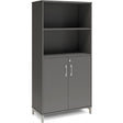 Ergoff Kontorskab DNA, 800x1660 mm, Antracit/Alugrå 4A4/2A4 – Bogreoler & kontorskabe (billede 1)