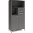 Ergoff Kontorskab DNA, 800x1660 mm, Antracit/Alugrå, skuffemodul 4A4/2A4 – Bogreoler & kontorskabe (billede 1)