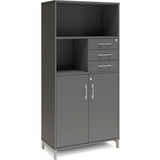 Ergoff Kontorskab DNA, 800x1660 mm, Antracit/Alugrå, skuffemodul 4A4/2A4 – Bogreoler & kontorskabe (billede 1)