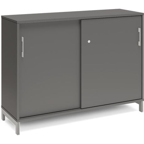 Ergoff Kontorskab DNA, 1200x890 mm, Antracit/Alugrå, skydedør 2A4 – Bogreoler & kontorskabe (billede 1)