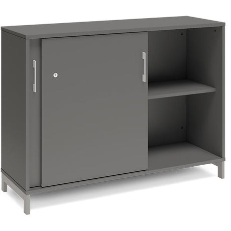 Ergoff Kontorskab DNA, 1200x890 mm, Antracit/Alugrå, skydedør 2A4 – Bogreoler & kontorskabe (billede 2)