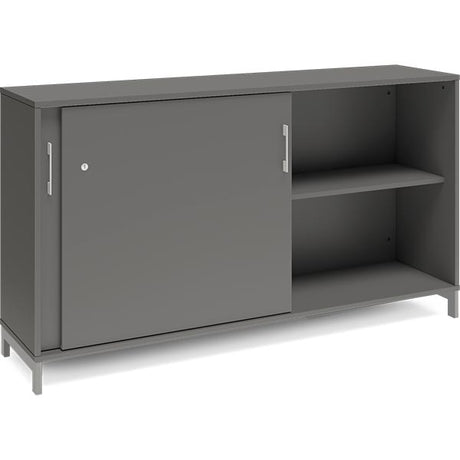 Kontorskab DNA, 1600x890 mm, Antracit/Alugrå, skydedør 2A4 – image 2