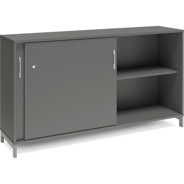 Kontorskab DNA, 1600x890 mm, Antracit/Alugrå, skydedør 2A4 – image 4