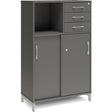 Ergoff Kontorskab DNA, 800x1275 mm, Antracit/Alugrå, skydedør og skuffemodul 3A4/2A4 – Bogreoler & kontorskabe (billede 1)