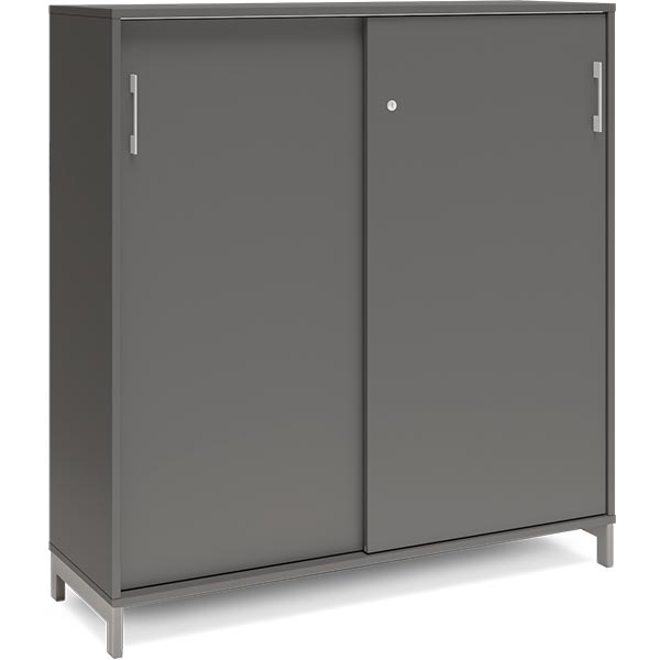 Ergoff Kontorskab DNA, 1200x1275 mm, Antracit/Alugrå, skydedør 3A4 – Bogreoler & kontorskabe (billede 1)