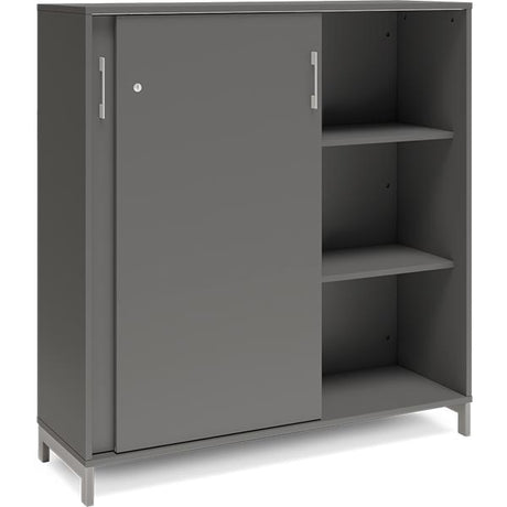 Kontorskab DNA, 1200x1275 mm, Antracit/Alugrå, skydedør 3A4 – image 2