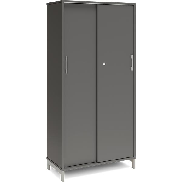 Ergoff Kontorskab DNA, 800x1660 mm, Antracit/Alugrå, skydedør 4A4 – Bogreoler & kontorskabe (billede 1)