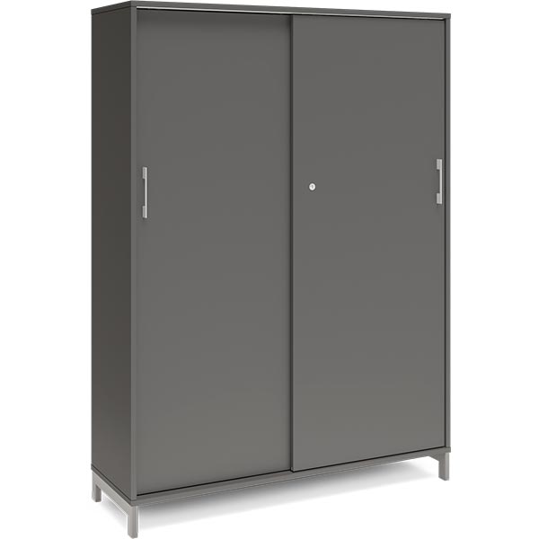Ergoff Kontorskab DNA, 1200x1660 mm, Antracit/Alugrå, skydedør 4A4 – Bogreoler & kontorskabe (billede 1)
