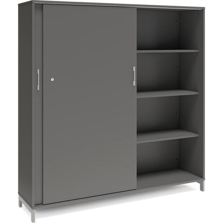 Kontorskab DNA, 1600x1660 mm, Antracit/Alugrå, skydedør 4A4 – image 2