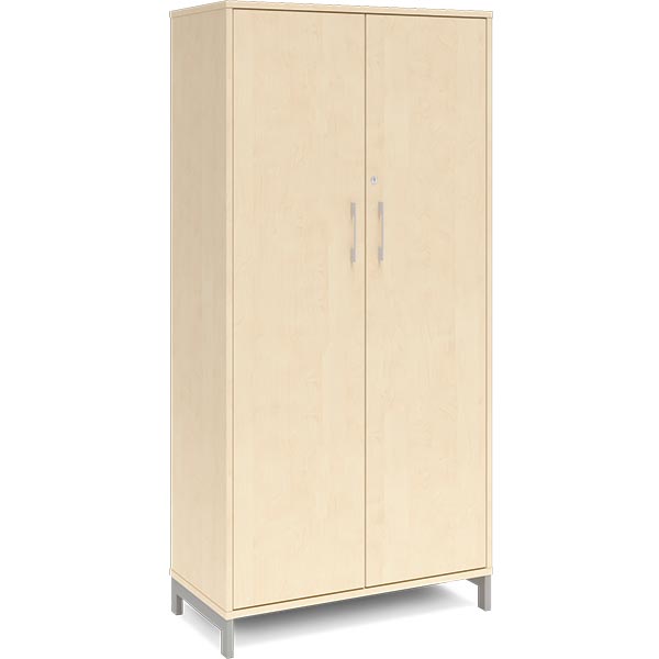 Ergoff Kontorskab DNA, 800x1660 mm, Birk/Alugrå 4A4 – Bogreoler & kontorskabe (billede 1)