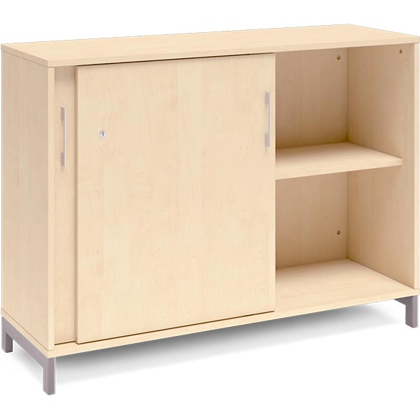 Ergoff Kontorskab DNA, 1200x890 mm, Birk/Alugrå 2A4 – Bogreoler & kontorskabe (billede 2)