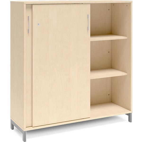 Ergoff Kontorskab DNA, 1200x1275 mm, Birk/Alugrå 3A4 – Bogreoler & kontorskabe (billede 2)
