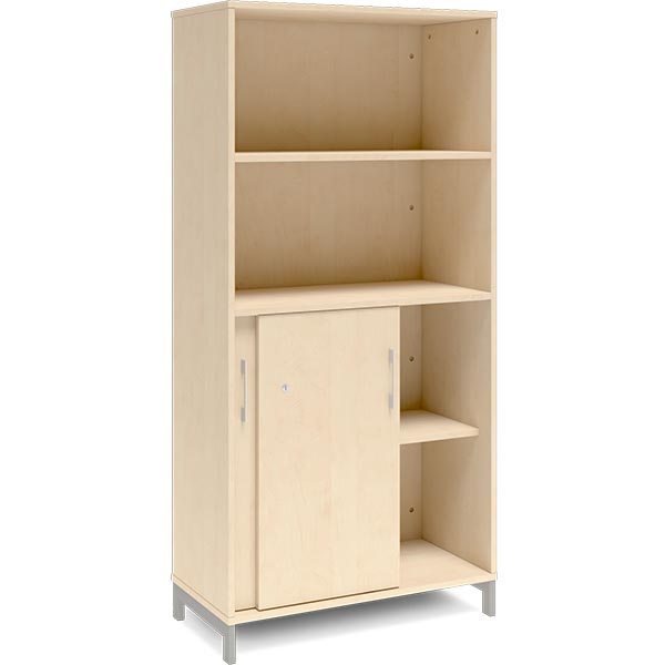 Ergoff Kontorskab DNA, 800x1660 mm, Birk/Alugrå 4A4 – Bogreoler & kontorskabe (billede 2)