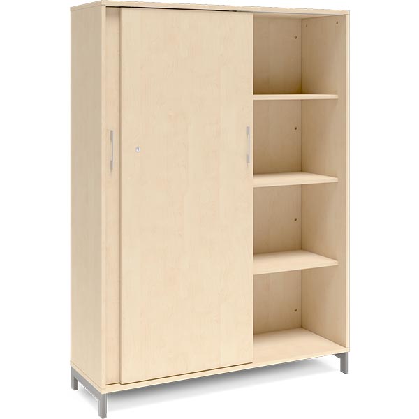 Ergoff Kontorskab DNA, 1200x1660 mm, Birk/Alugrå 4A4 – Bogreoler & kontorskabe (billede 2)