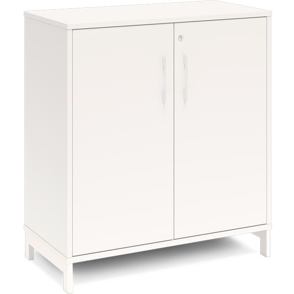 Ergoff Kontorskab DNA, 800x890 mm, Hvid/Hvid 2A4/2A4 – Bogreoler & kontorskabe (billede 1)