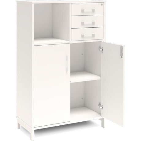 Kontorskab DNA, 800x1275 mm, Hvid/Hvid, skuffemodul 3A4/2A4 – image 2