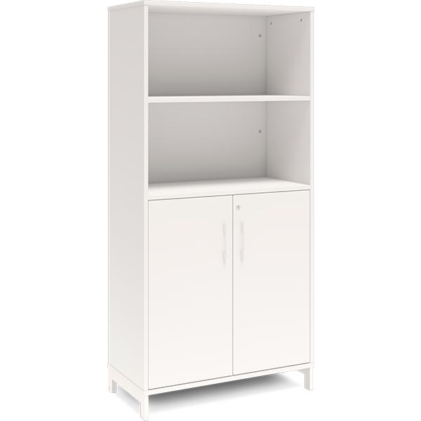 Ergoff Kontorskab DNA, 800x1660 mm, Hvid/Hvid 4A4/2A4 – Bogreoler & kontorskabe (billede 1)