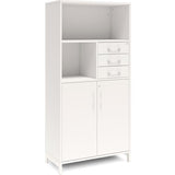 Ergoff Kontorskab DNA, 800x1660 mm, Hvid/Hvid, skuffemodul 4A4/2A4 – Bogreoler & kontorskabe (billede 1)